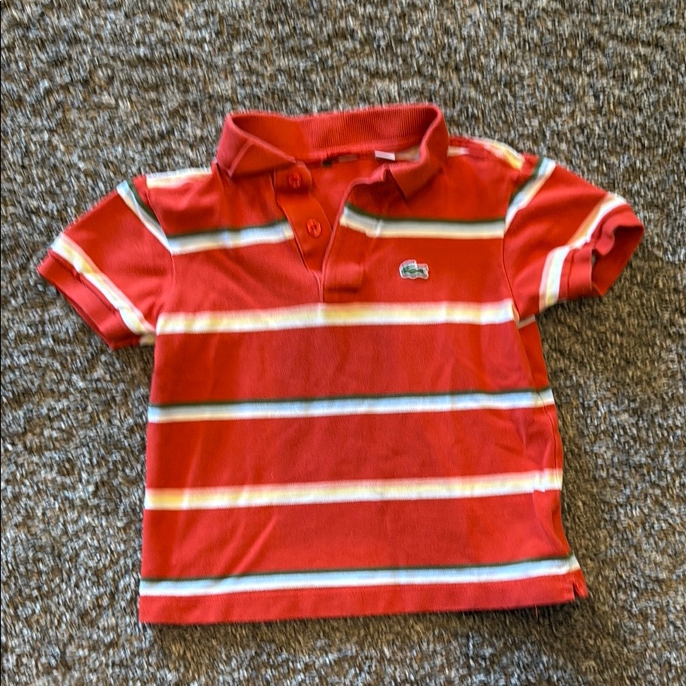 Lacoste Kids Polo in Red with Stripes
